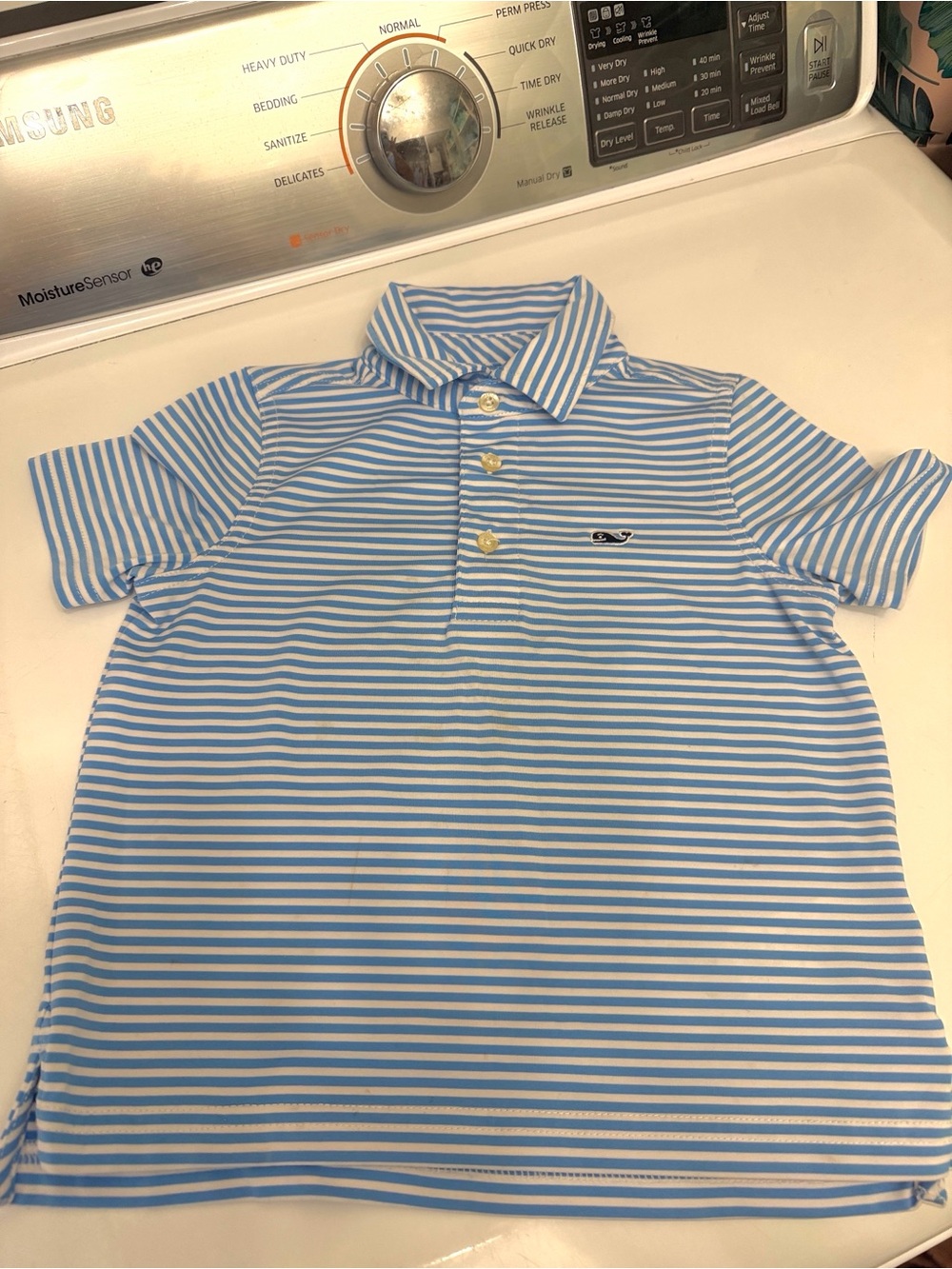 Vineyard Vines Boys Light Blue & White Striped Polo